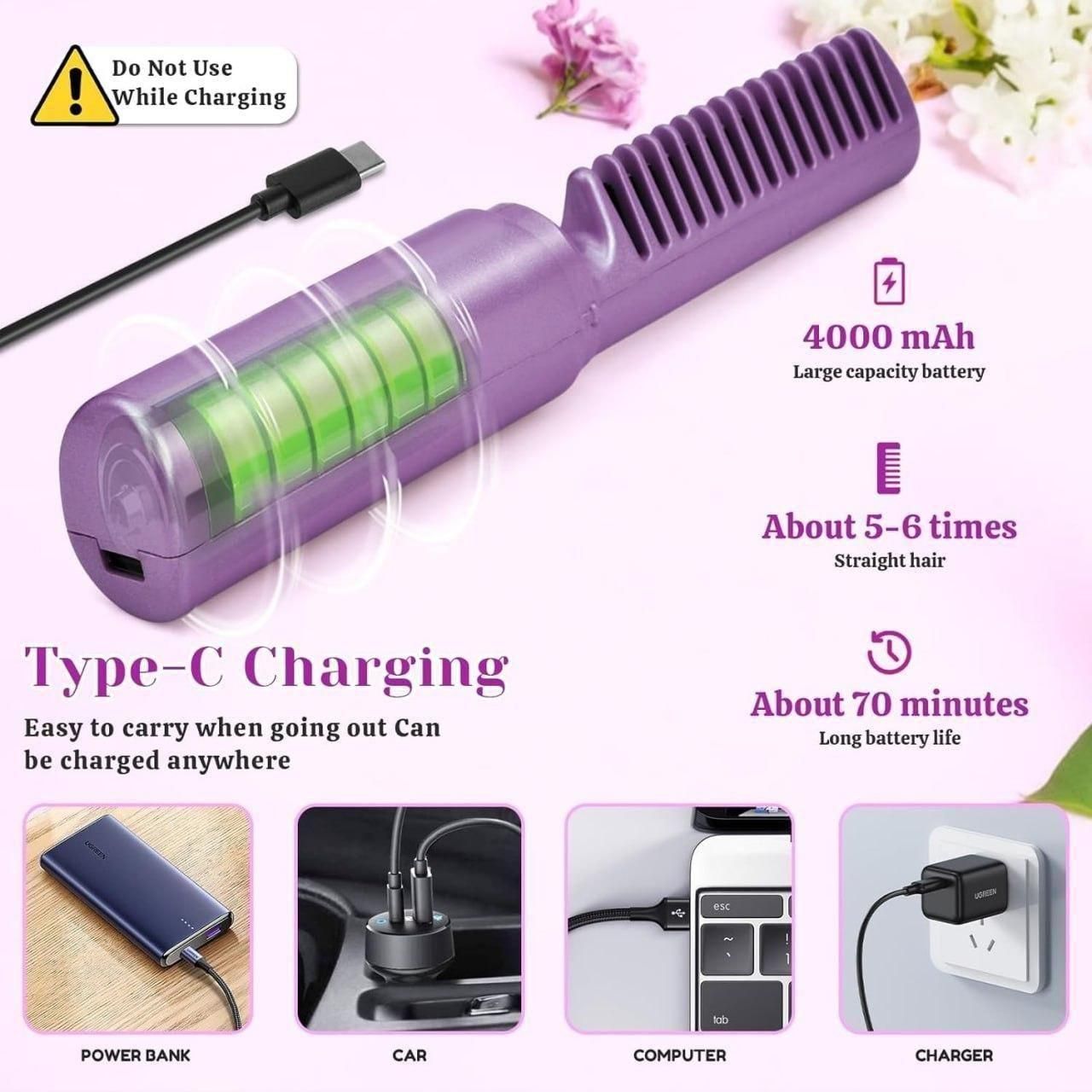 “Meneflix Portable Mini Hair Straightener – Cordless, Rechargeable & Travel-Friendly”