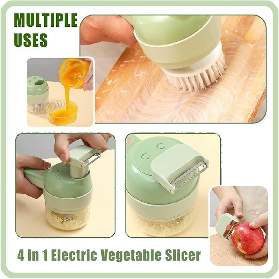 4 in 1 Electric Vegetable Cutter – Portable Kitchen Tool