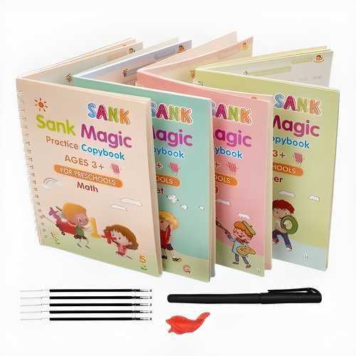 Sank Magic Copybook Set – 4 Books + Pen + Refills
