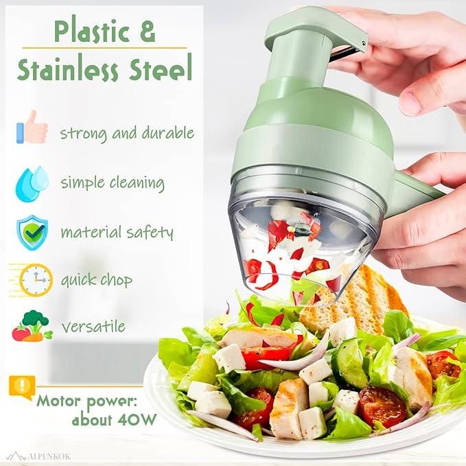 4 in 1 Electric Vegetable Cutter – Portable Kitchen Tool