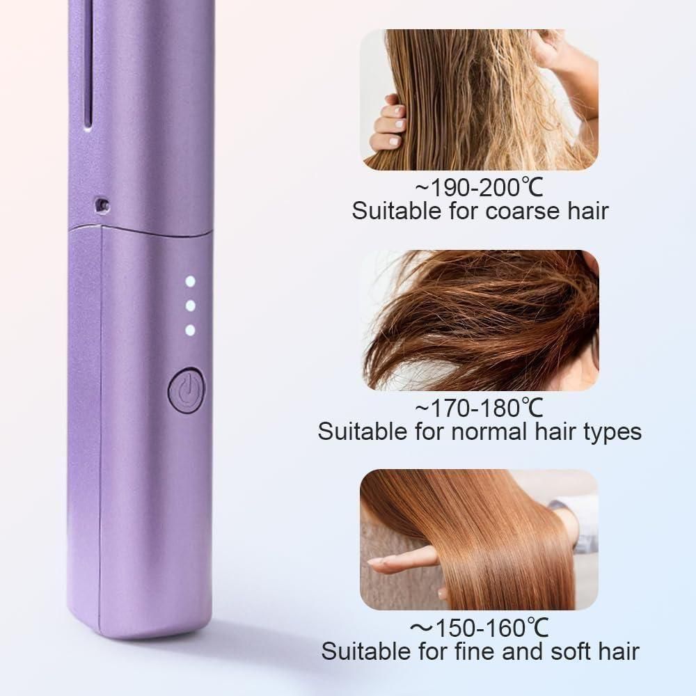 “Meneflix Portable Mini Hair Straightener – Cordless, Rechargeable & Travel-Friendly”