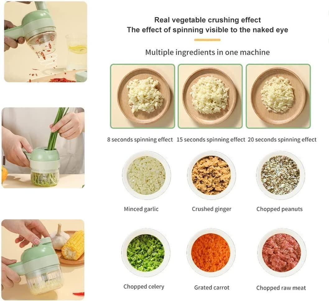 4 in 1 Electric Vegetable Cutter – Portable Kitchen Tool