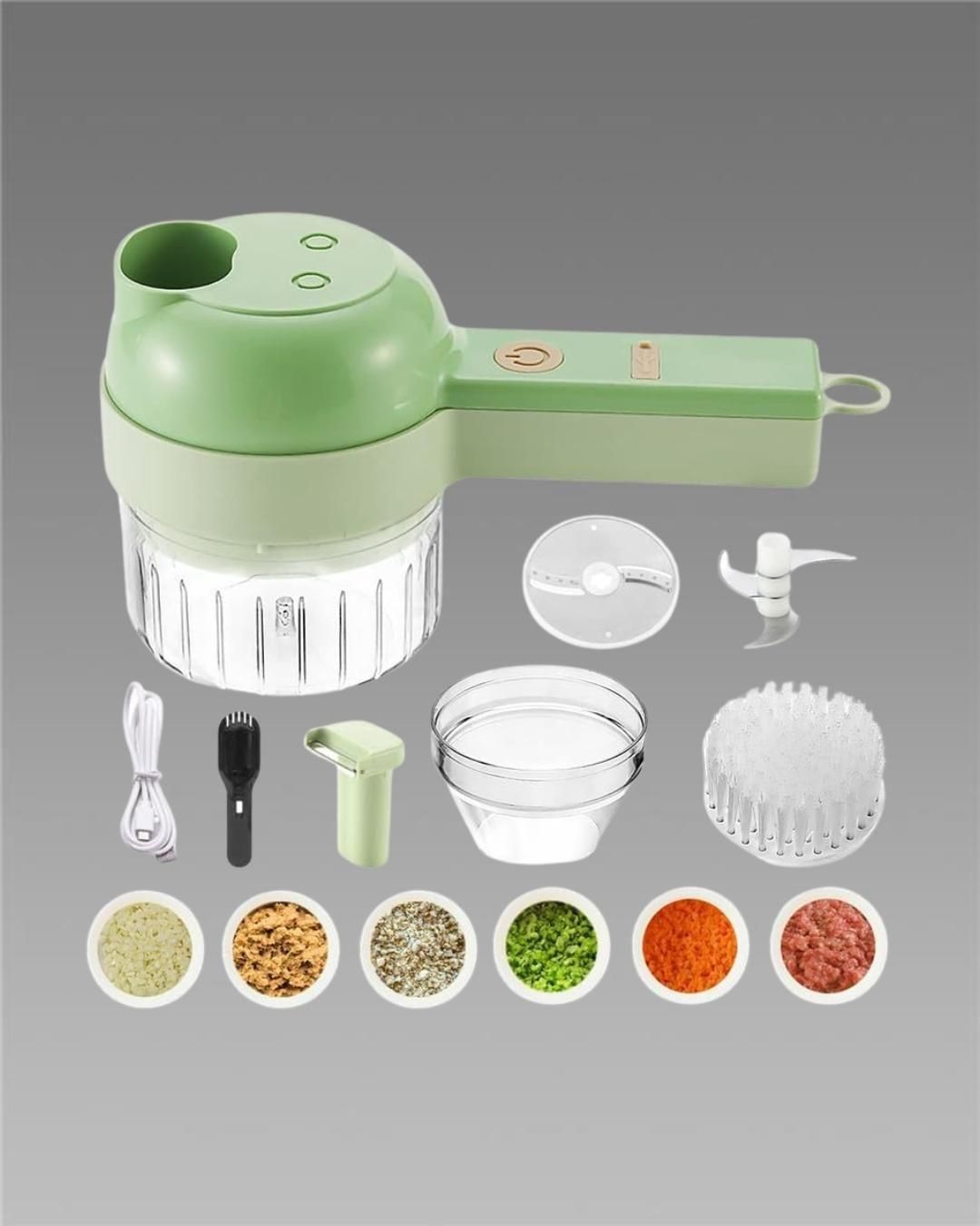 4 in 1 Electric Vegetable Cutter – Portable Kitchen Tool