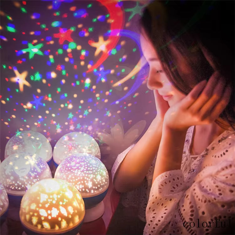 3D Moon Night Light Lamp -Color Starry Projector, USB & Battery Powered
